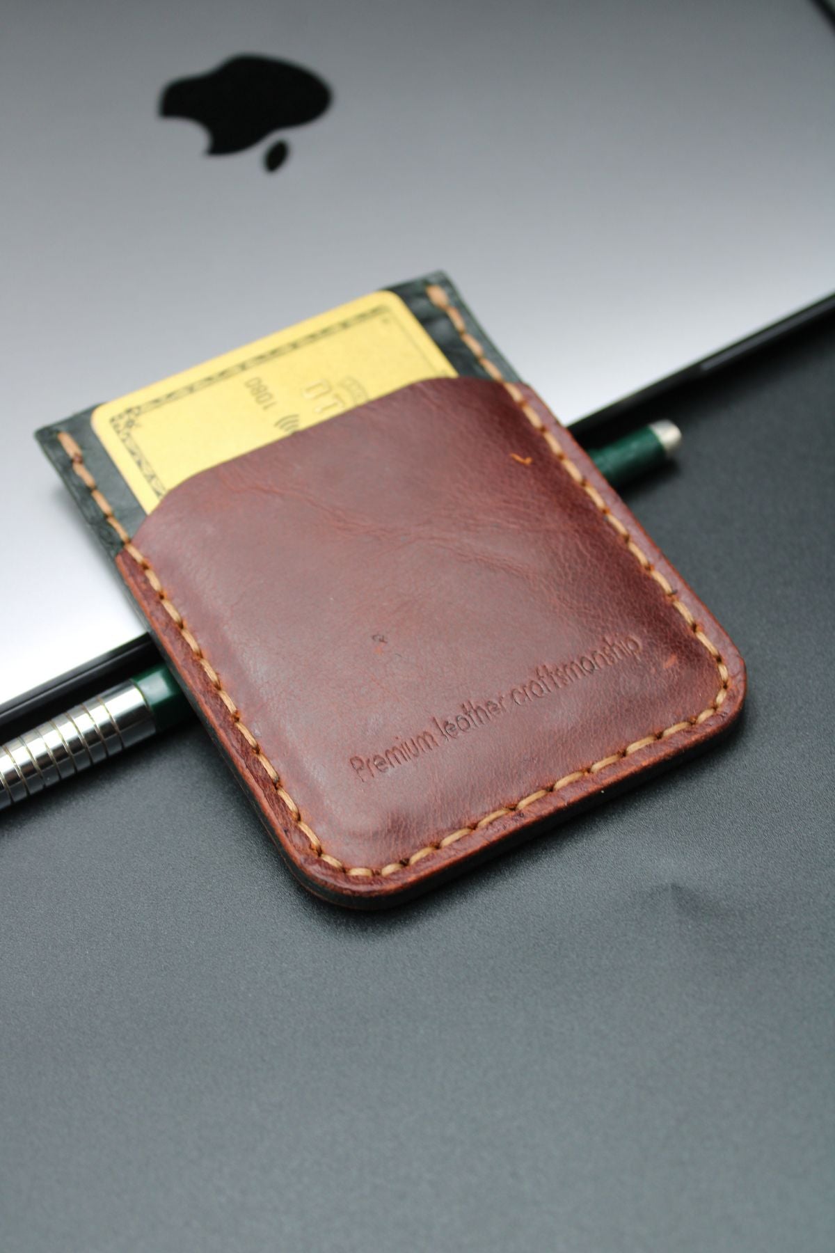 Antik Deri Dikey 3 Gözlü Dikey Kartlık