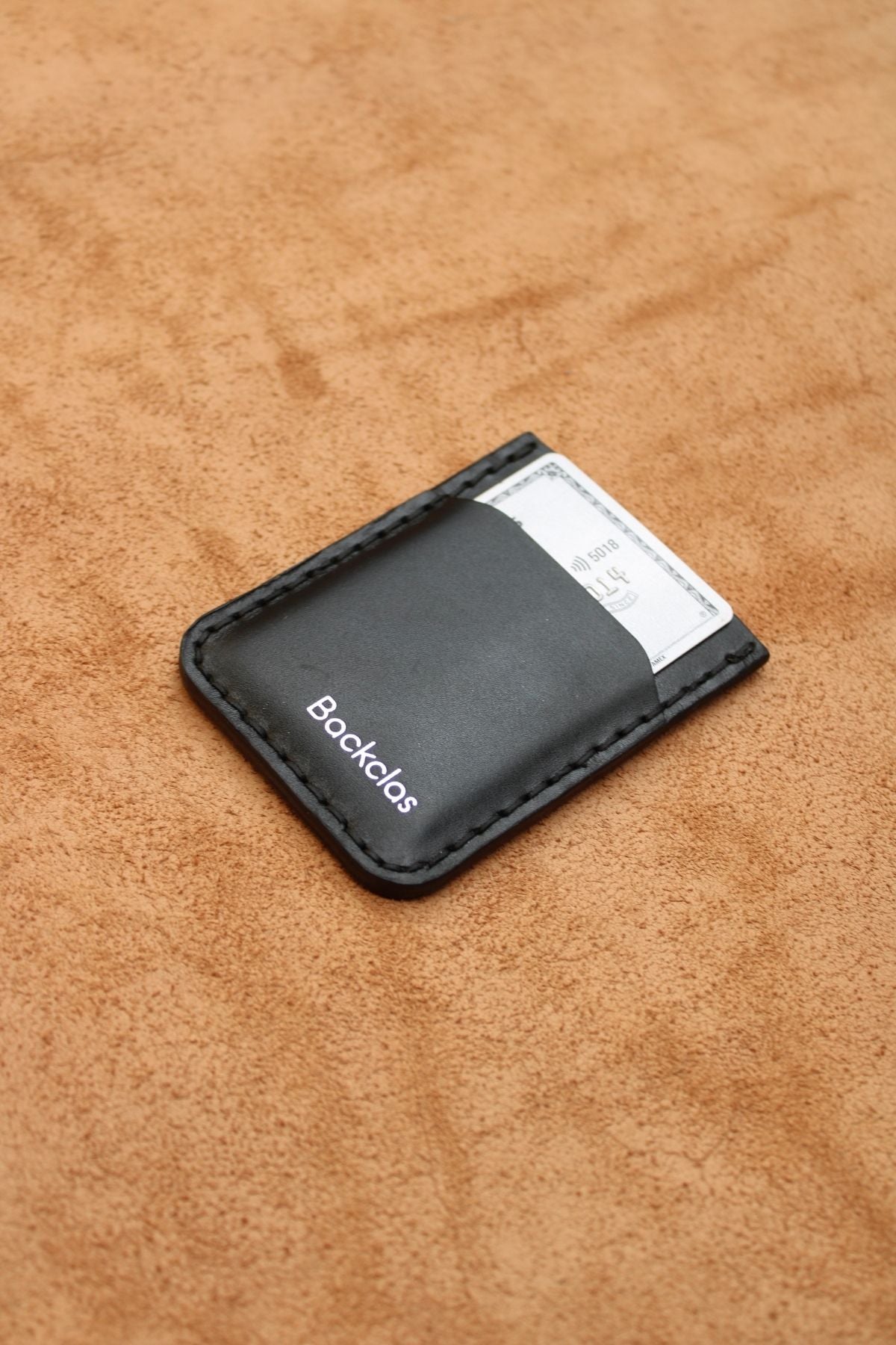 Ultra Minimalist İnce Siyah Dikey Kartlık - 3 Kart Yuvası