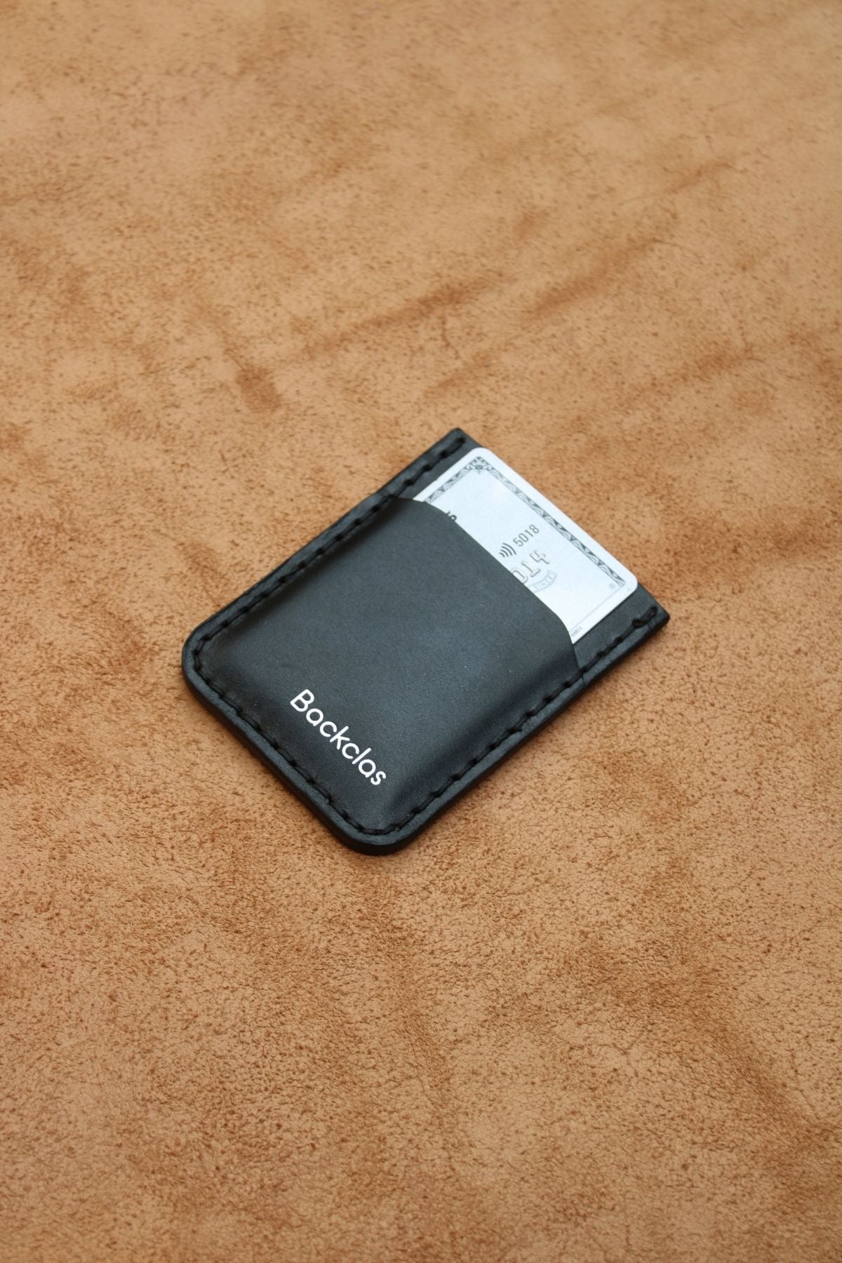 Ultra Minimalist İnce Siyah Dikey Kartlık - 3 Kart Yuvası