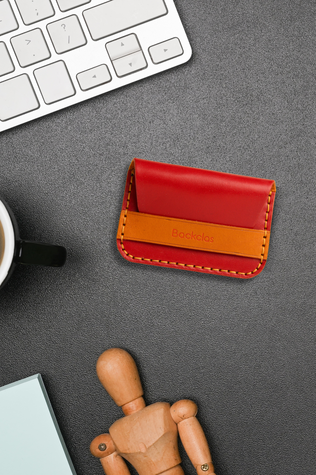 Flap Wallet - Kırmızı & Taba