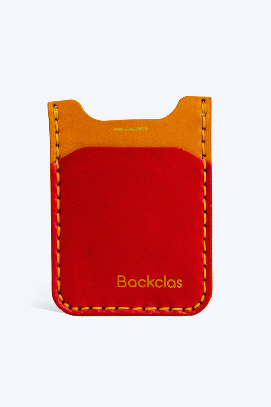 Thin Wallet - Dikey - Kırmızı & Taba