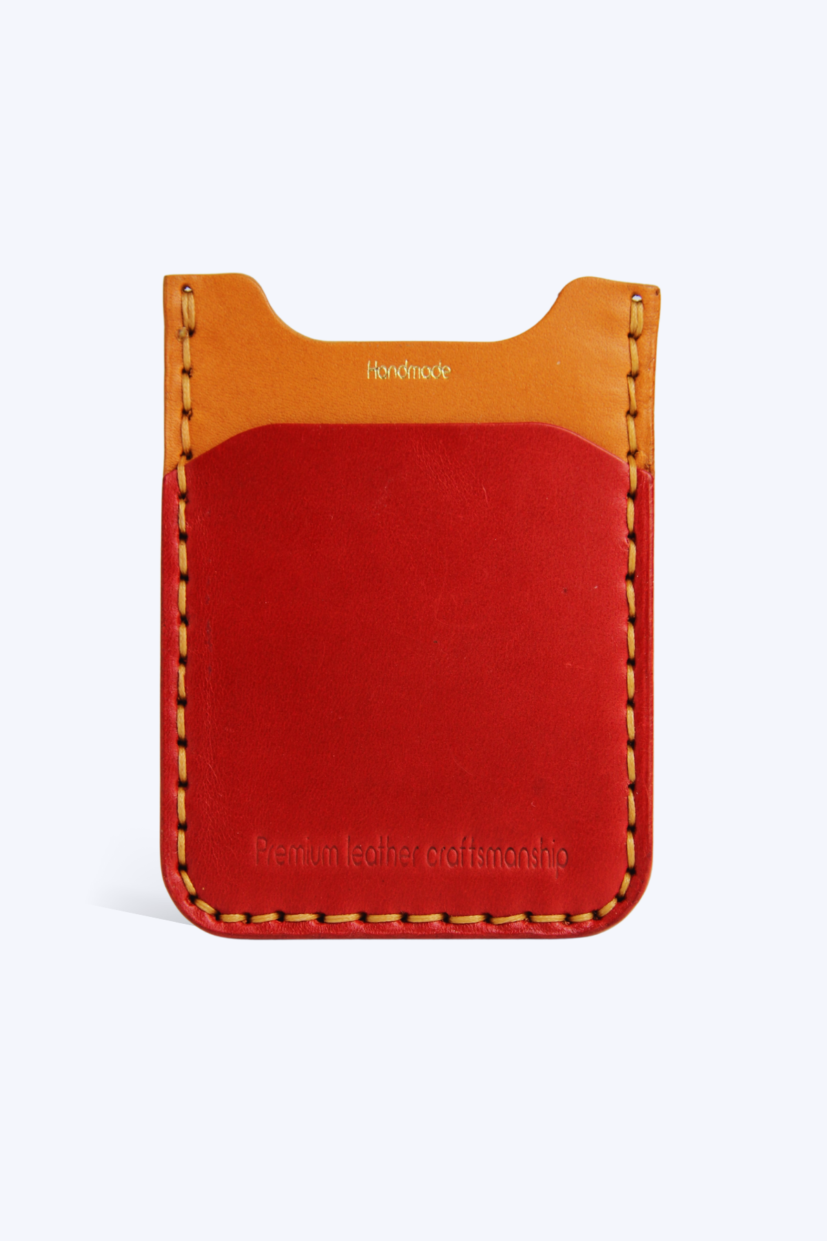 Thin Wallet - Dikey - Kırmızı & Taba