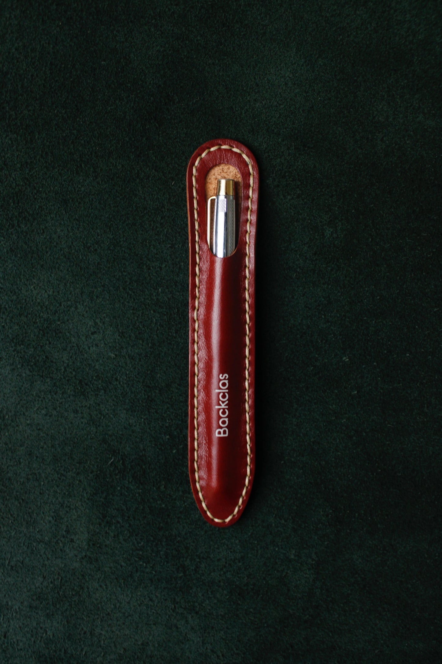 Bordo Deri Tekli Kalem Kılıfı