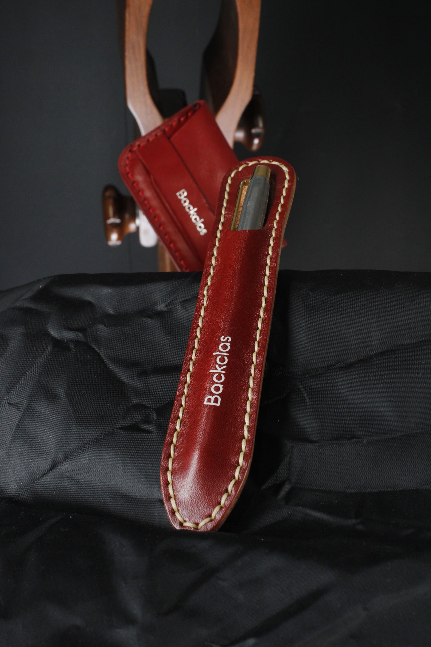 Bordo Deri Tekli Kalem Kılıfı