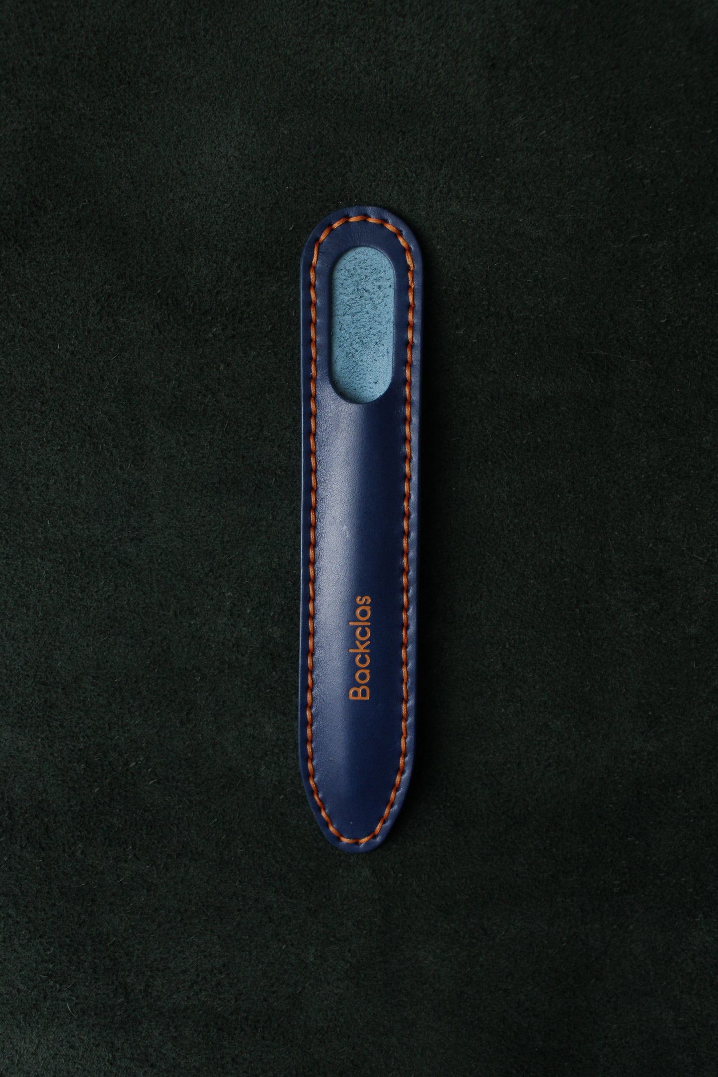 Mavi Deri Tekli Kalem Kılıfı