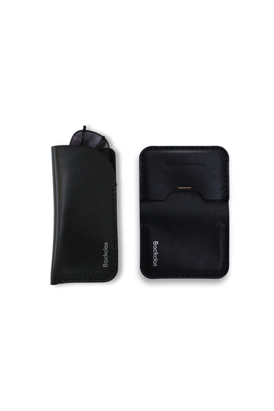 Siyah İkili Set - Gözlük Kılıfı ve V5 Kartlık